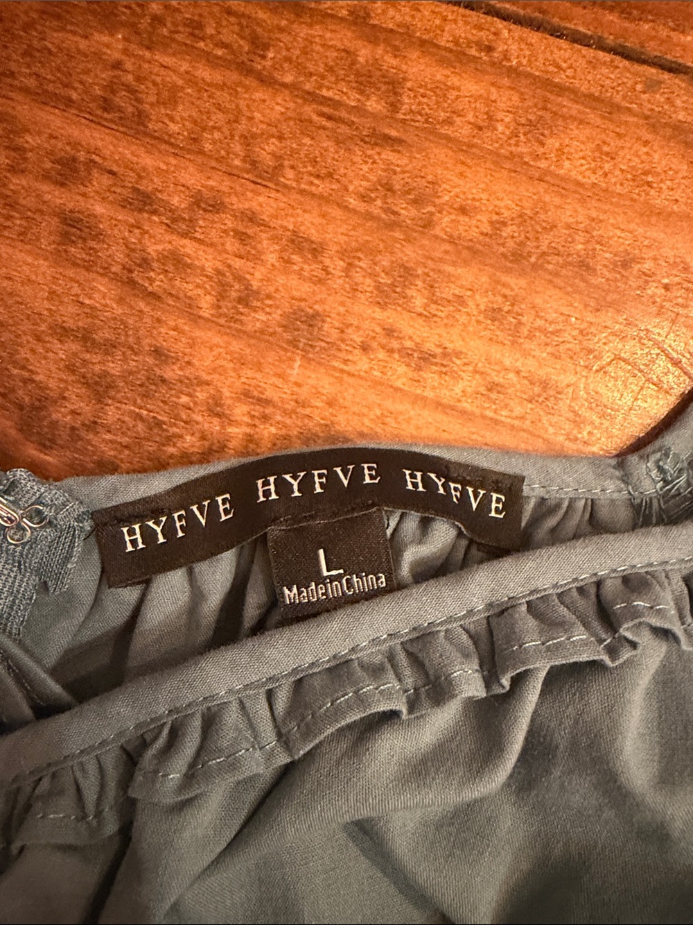 HYFVE Sage green Smock Peasant dress - Picture 2 of 3